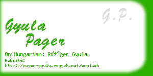 gyula pager business card